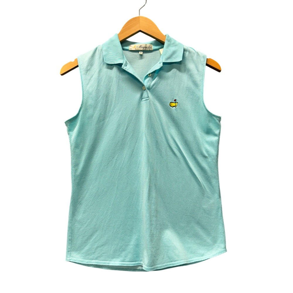 Vintage Magnolia Lane Polo Sleeveless Womens S Masters Golf Aqua Blue Pique